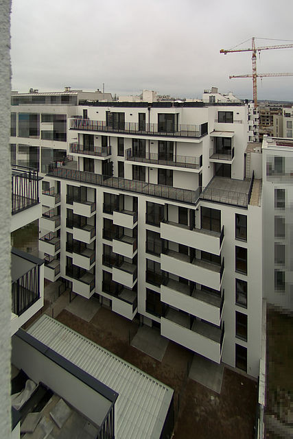 Livebild Baukamera 2 - Webcam 'Blick nach Norden' - Baustelle Wohnanlage Kirschblütenpark, Wien-Donaustadt (ca. 5 Minuteninterval)